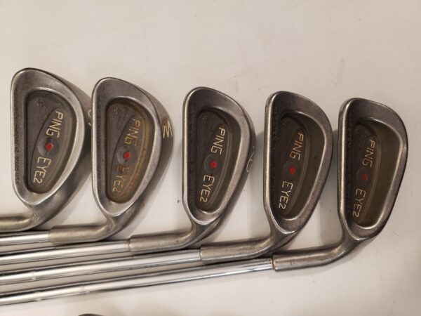 Used Ping Eye 2 + Iron Set (2-PW, SW) 10 Irons - Red Dot - KT-M Stiff - RH - Image 4