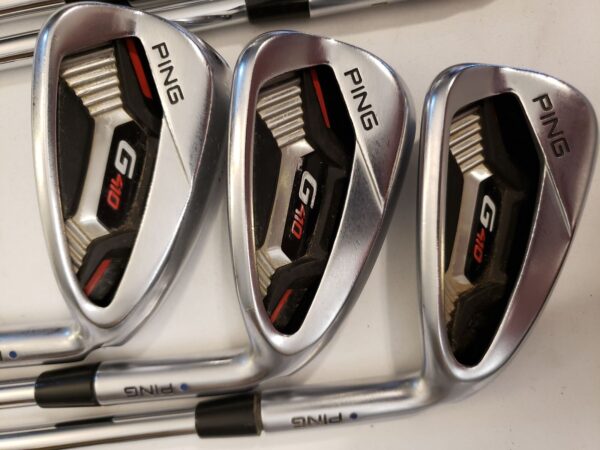 Used Ping G410 Iron Set (7-PW, SW, LW) 6 Irons - Black - AWT 2.0 - Stiff - RH - Image 3