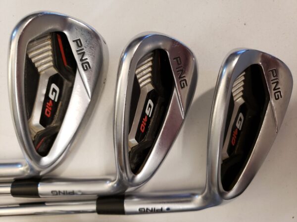 Used Ping G410 Iron Set (7-PW, SW, LW) 6 Irons - Black - AWT 2.0 - Stiff - RH - Image 4